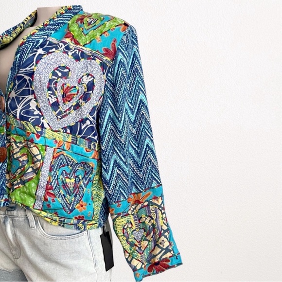 Vintage Y2K 90s Sandy Starkman Cottagecore Quilt Patchwork Jacket Blazer SZ M - Picture 5 of 14